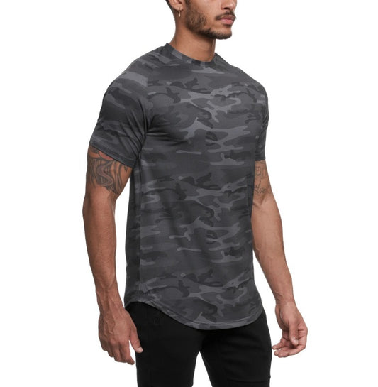 Playera deportiva ultra ligera- Camuflaje negro