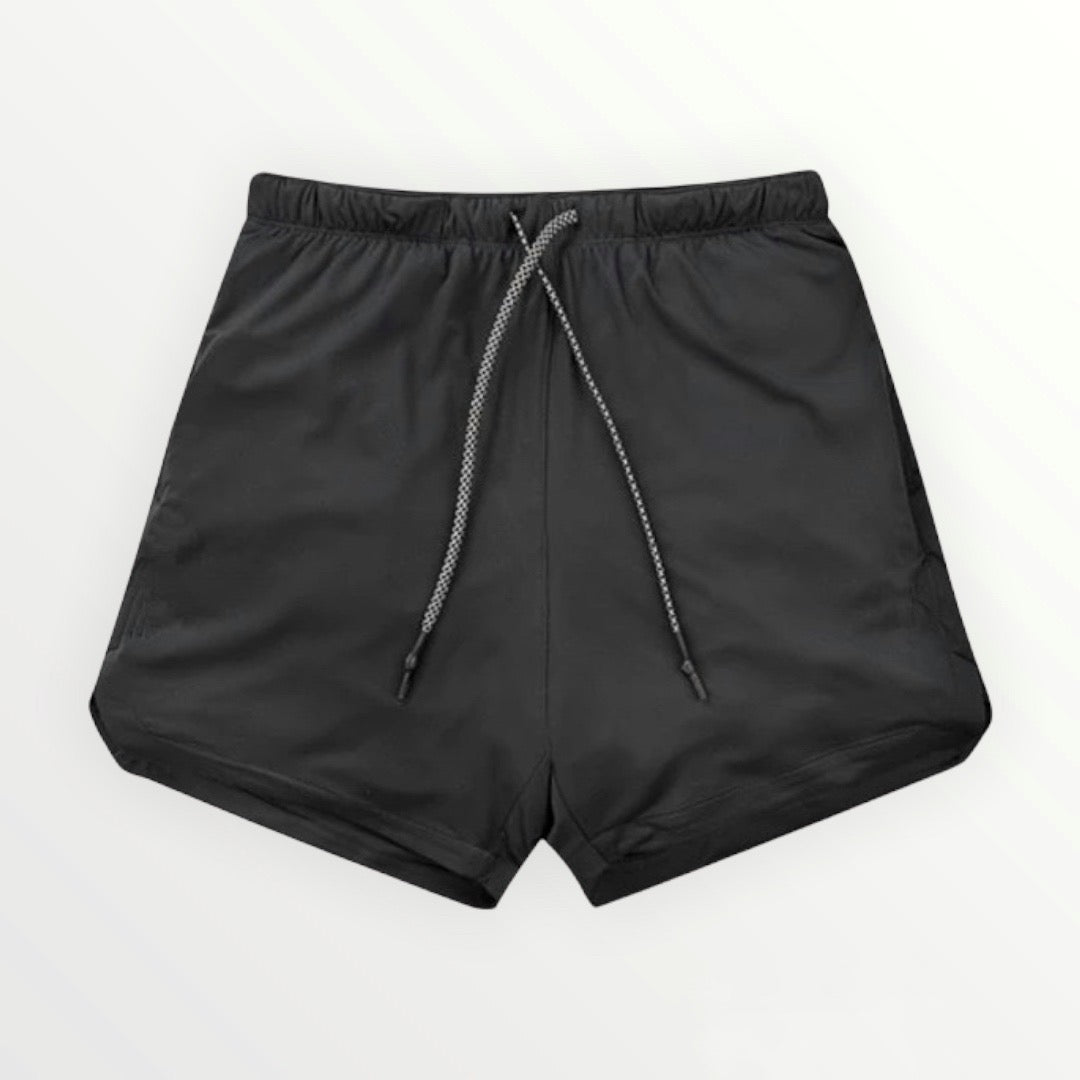 SHORTS DEPORTIVOS LICRA 2-1 | NEGRO