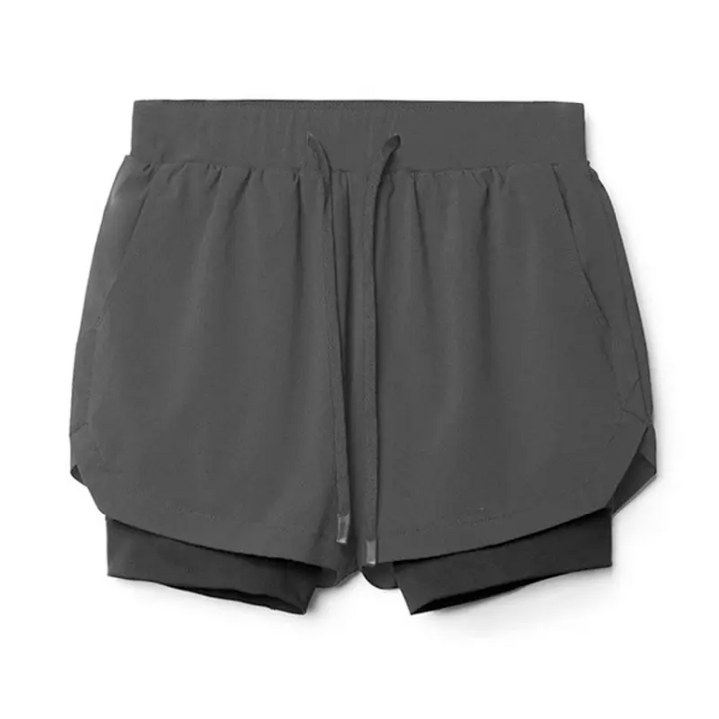 Short Deportivo de Hombre con Licra Perforada | GRIS LICRA NEGRA